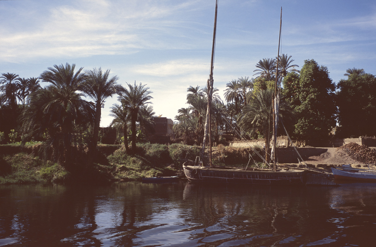 egyp05_34 nil - un sandal.jpg - Sur le Nil un vieux sandal à l'abandon Provia 100 F